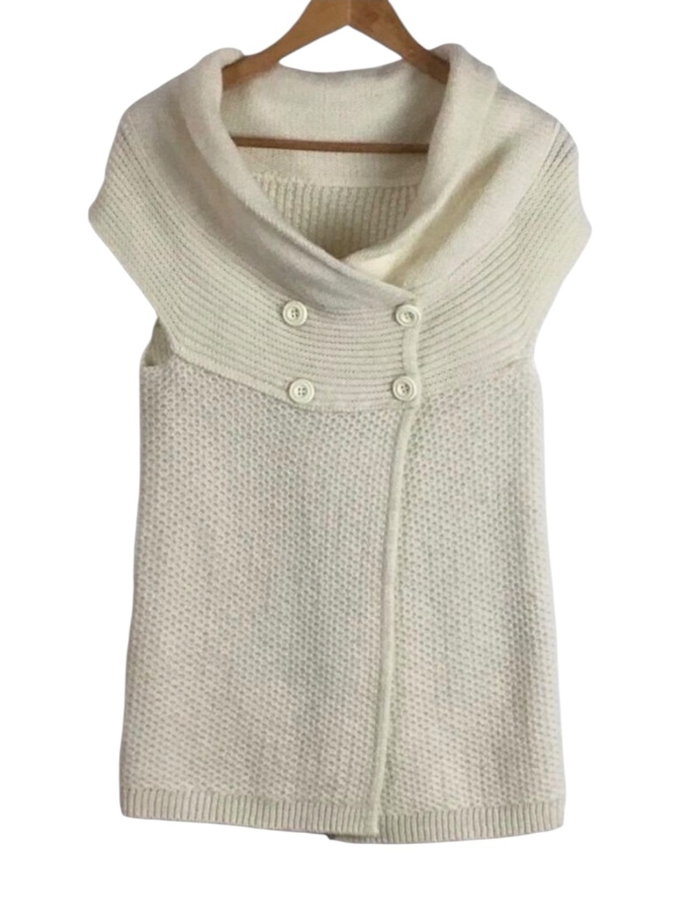 𝅺MOHAIR wool & mohair blend sweater cardigan knit double brest sleeveless